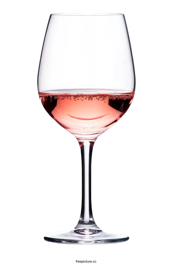 [Transparent Background PNG]Elegant Rose Wine Glass in Studio Lighting