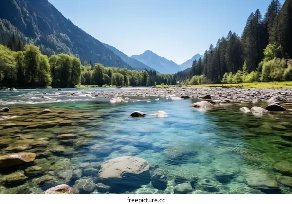 Cascading River in the Rocky Mountains