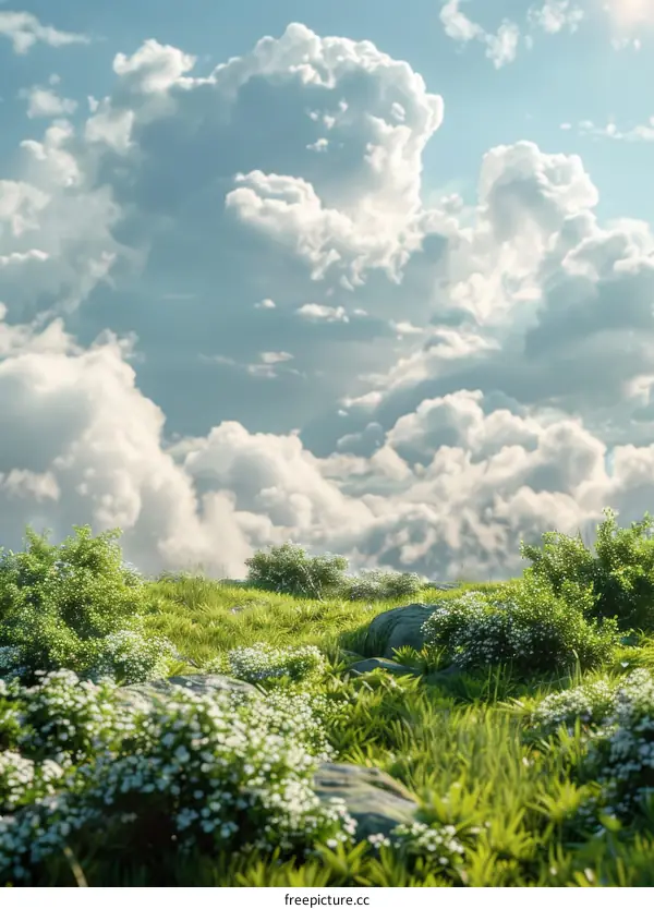 Stunning Natural Landscape Under a Cloudy Sky