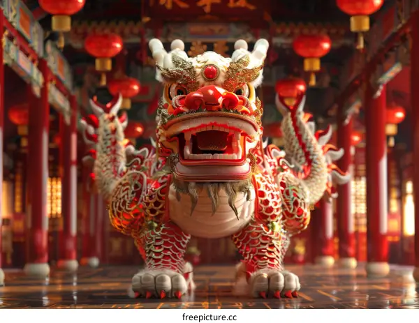 Chinese Dragon Dance Performance for Lunar New Year Festivities