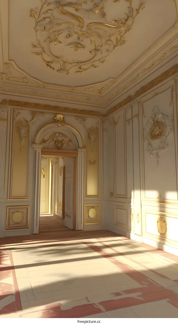 Golden Ornate Interior Design of a Room