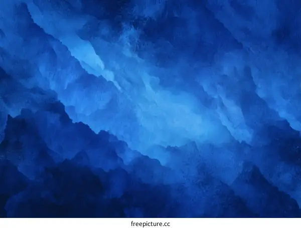 Abstract Blue Mountain Landscape Illustration