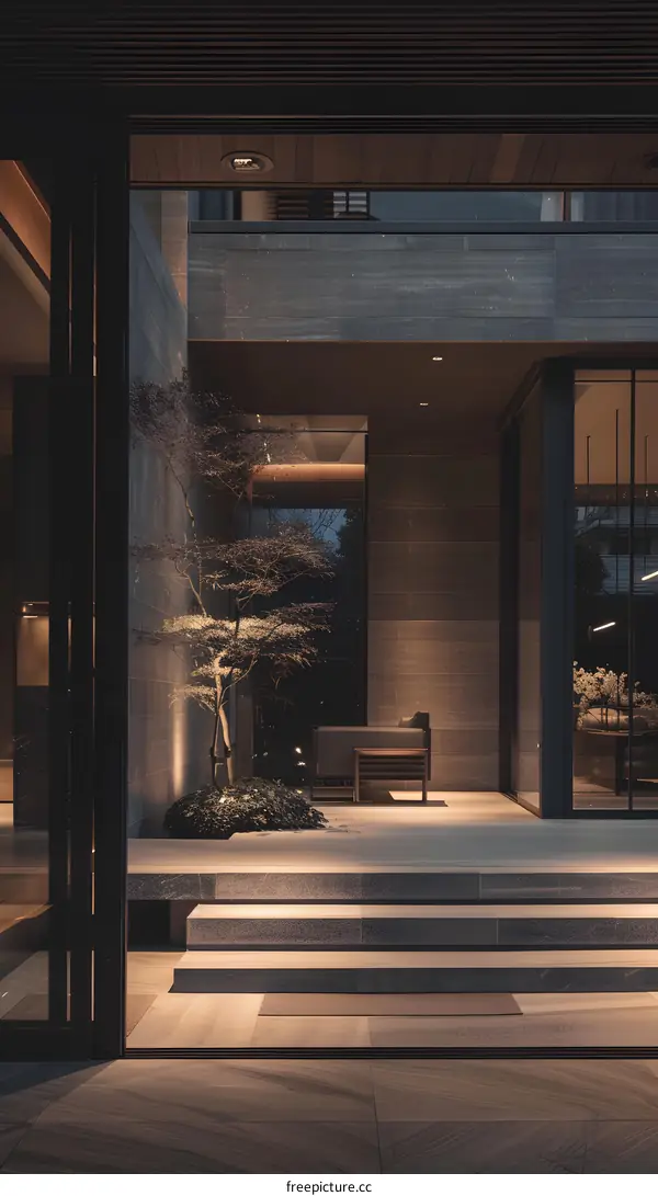 Modern Minimalist Home Exterior Design With Stone And Wood