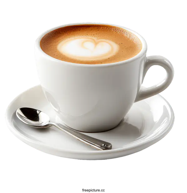 [Transparent Background PNG]Delicious Cappuccino in a White Cup