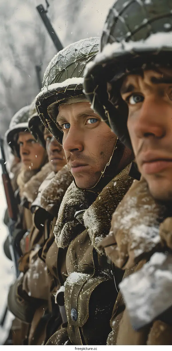 A group of soldiers in the snow