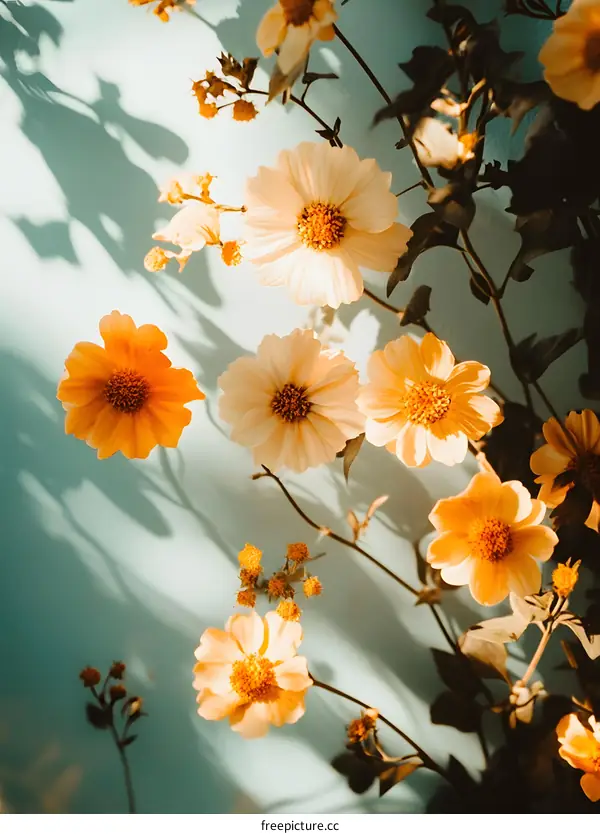Yellow Flowers With Light And Shadow