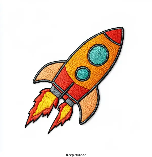 Colorful Cartoon Rocket Illustration Design