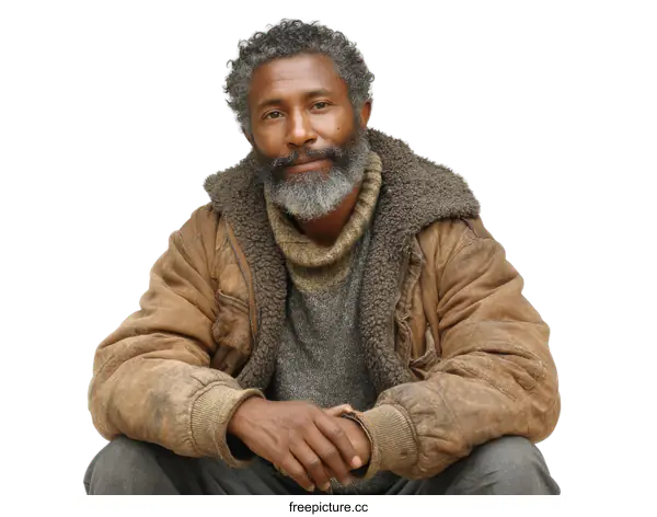 [Transparent Background PNG]Portrait of a Senior Man in Casual Wear