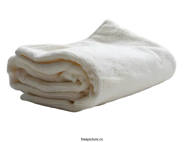 [Transparent Background PNG]Soft and fluffy white towel