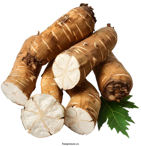 [Transparent Background PNG]Close-up of a pile of burdock roots