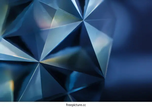 Abstract Geometric Blue Crystal Structure