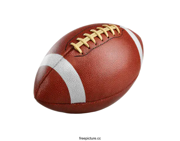 [Transparent Background PNG]Close-up of a Brown Leather American Football