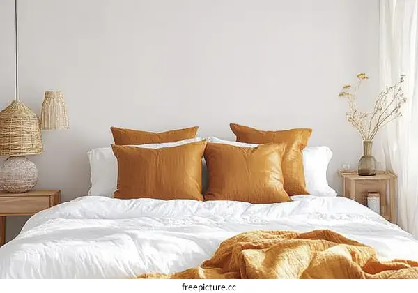 A Cozy Bedroom with Mustard Yellow Accents