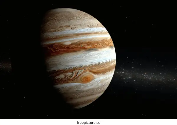 Jupiter in the vastness of space