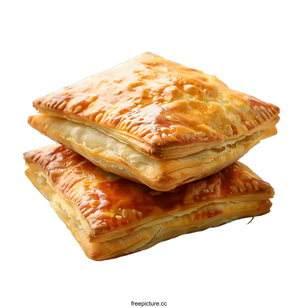 [Transparent Background PNG]Two Freshly Baked Puff Pastries