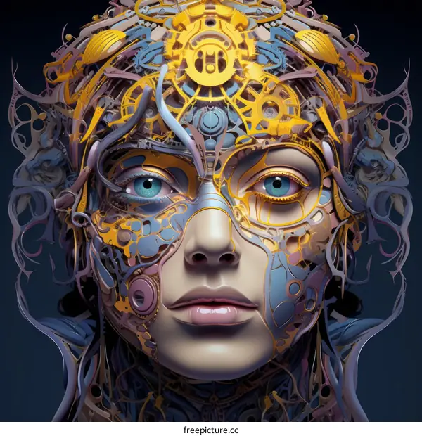 A Golden Mask on a Woman's Face