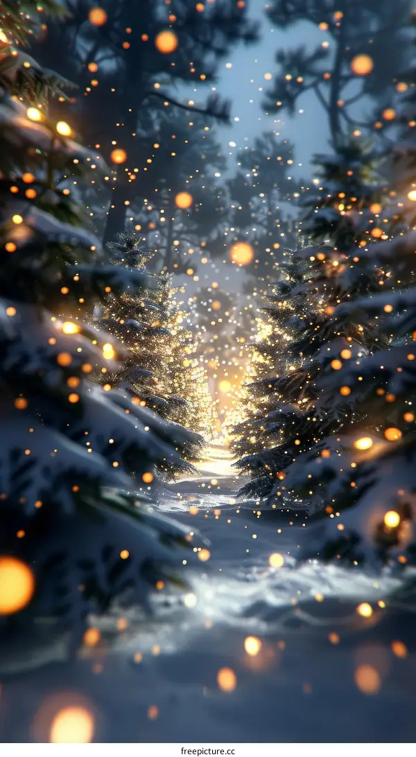 Winter Wonderland Christmas Lights Pathway