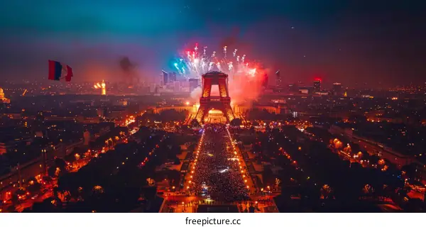 Fireworks Over the Eiffel Tower