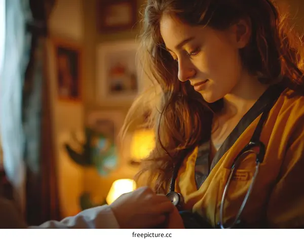 A Young Female Doctor Examining a Patient