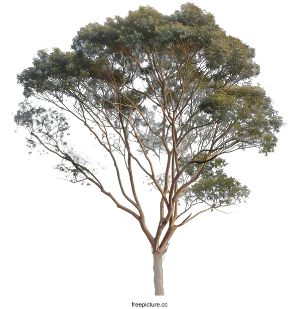 [Transparent Background PNG]Isolated Tree with Green Leaves on White Background