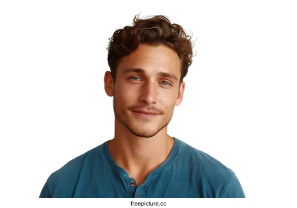 [Transparent Background PNG]Close-up Portrait of a Caucasian Man