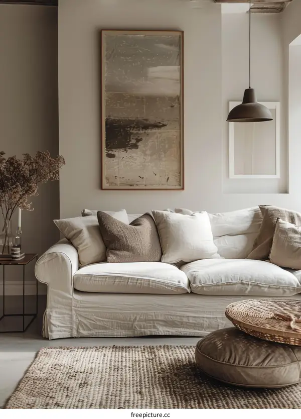 Coastal Living Room With Natural Texture