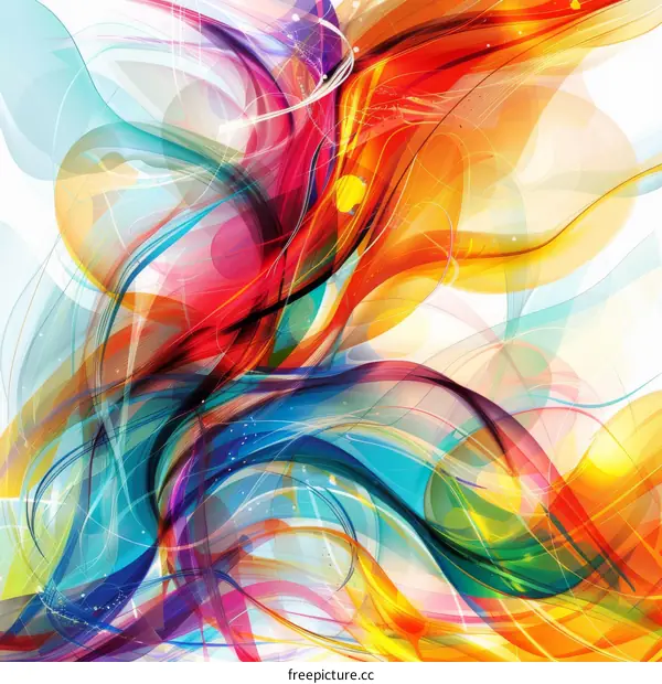 Abstract Colorful Flowing Lines Background Design