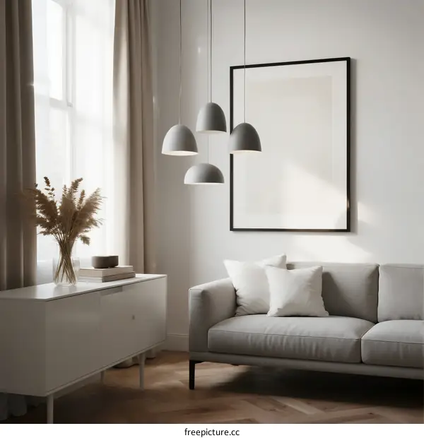 Modern Living Room Interior with Neutral Color Palette