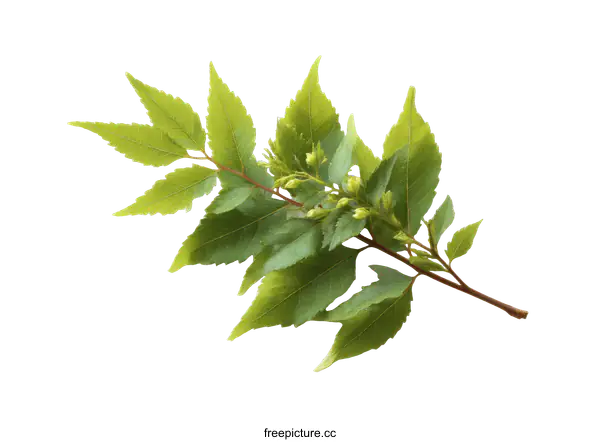 [Transparent Background PNG]Fresh Green Branch with Leaves