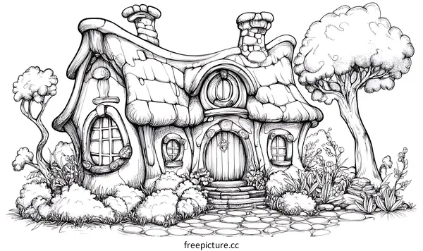 Enchanted Fairy Tale House Illustration