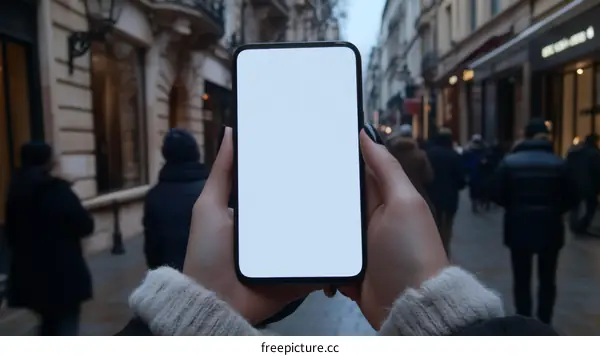 Smartphone Display in Urban Setting