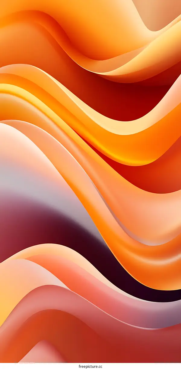 Abstract Orange Yellow and Pink Color Flow Wave Background