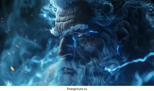 Zeus, the king of gods, is the god of thunder and lightning.