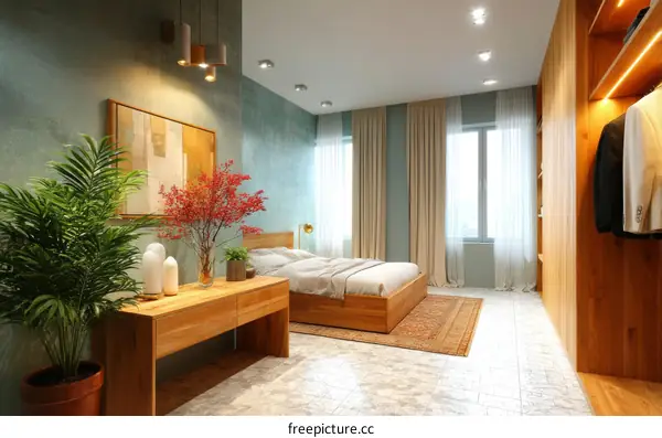 Modern Bedroom Interior Design Illustration