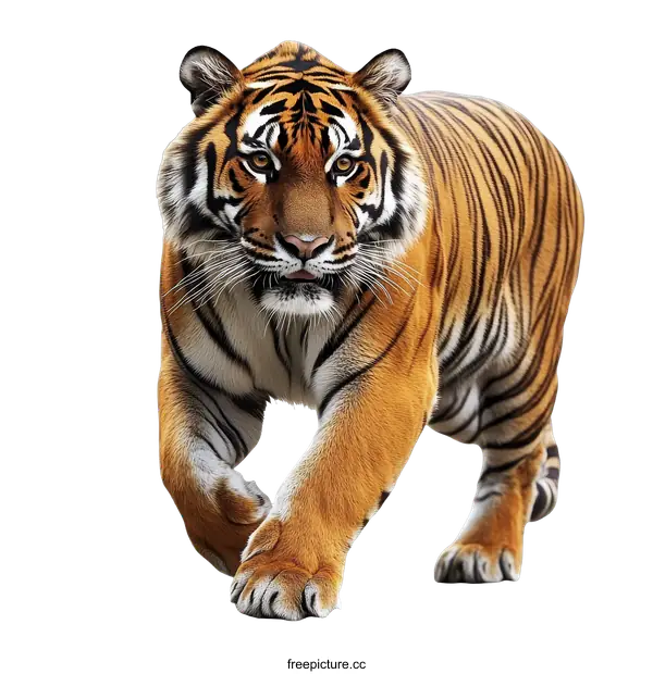 [Transparent Background PNG]Powerful Tiger in Action