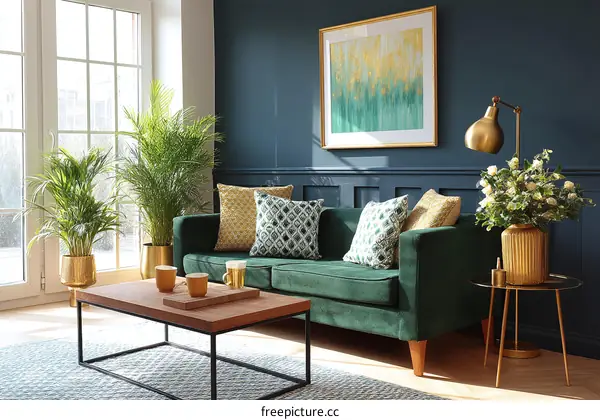 Modern Living Room Interior Design with Greenery