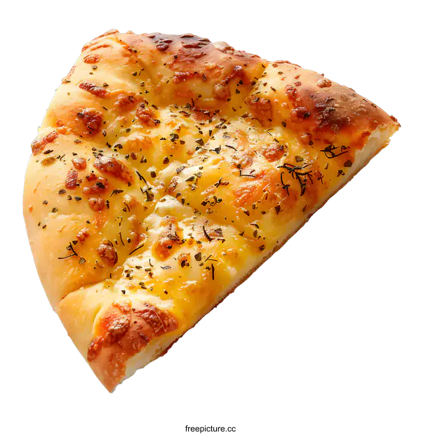 [Transparent Background PNG]Slice of cheesy bread on white background