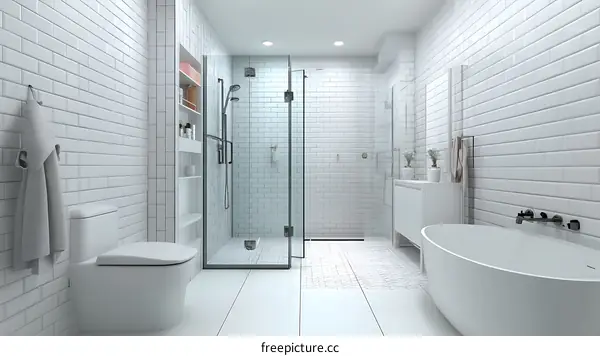 Modern Minimalist White Bathroom Design