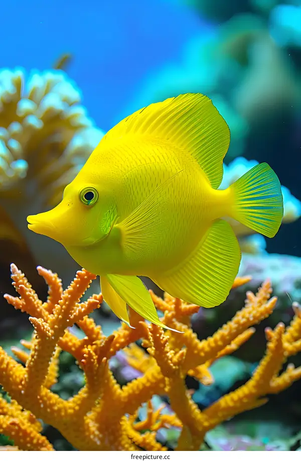 Yellow Fish in Coral Reef