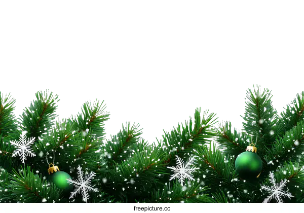 [Transparent Background PNG]Christmas Fir Tree Border Design