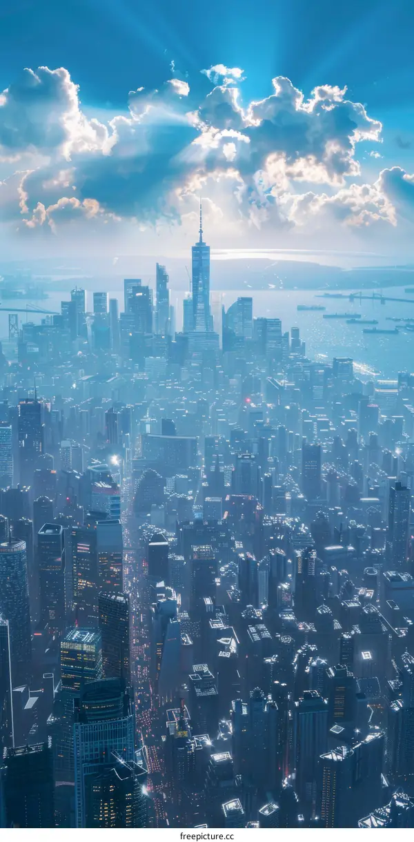 A Futuristic Metropolis at Dusk