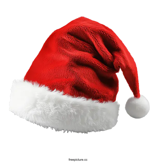 [Transparent Background PNG]Red Christmas Santa Hat on White Background