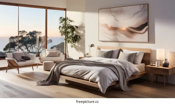 Modern coastal home bedroom interior design