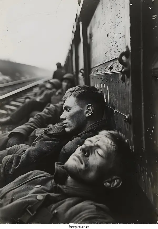 Migrant Workers Sleeping on a Train
