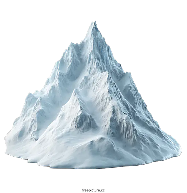 [Transparent Background PNG]Snowy Mountain Peak Isolated on transparent background