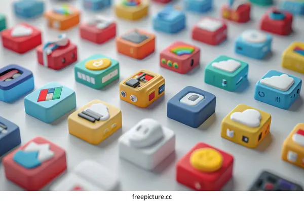 Colorful 3D App Icons