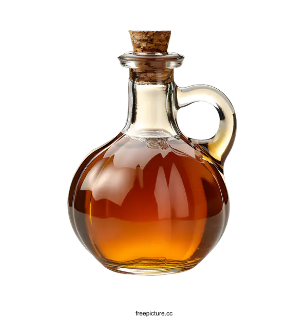 [Transparent Background PNG]Glass bottle filled with oil