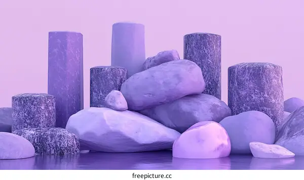 Lavender Abstract Stones Arrangement