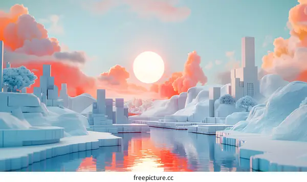 Frozen Cityscape: A Winter Wonderland