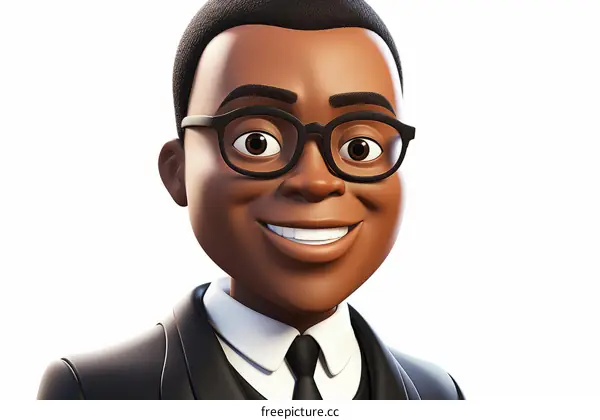 A 3D Rendering of an African-American Man in a Suit and Tie